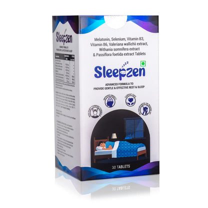 SleepZen Sleep Support Tablets | Non-Habit Forming Sleep Aid with Melatonin, Ashwagandha & Valerian | Natural Relief for Insomnia, Anxiety & Stress | 30 Tablets | For Men & Women