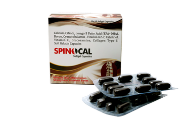 Spinocal – Advanced Spine & Joint Support Formula with Calcium Citrate, Omega-3 (EPA+DHA), Boron, Vitamin K2-7, Glucosamine, Collagen Type II, Vitamin C & B12 for Complete Structural Wellness