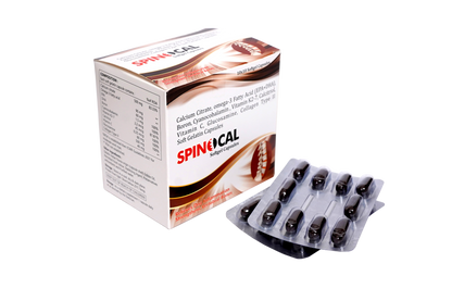 Spinocal – Advanced Spine & Joint Support Formula with Calcium Citrate, Omega-3 (EPA+DHA), Boron, Vitamin K2-7, Glucosamine, Collagen Type II, Vitamin C & B12 for Complete Structural Wellness