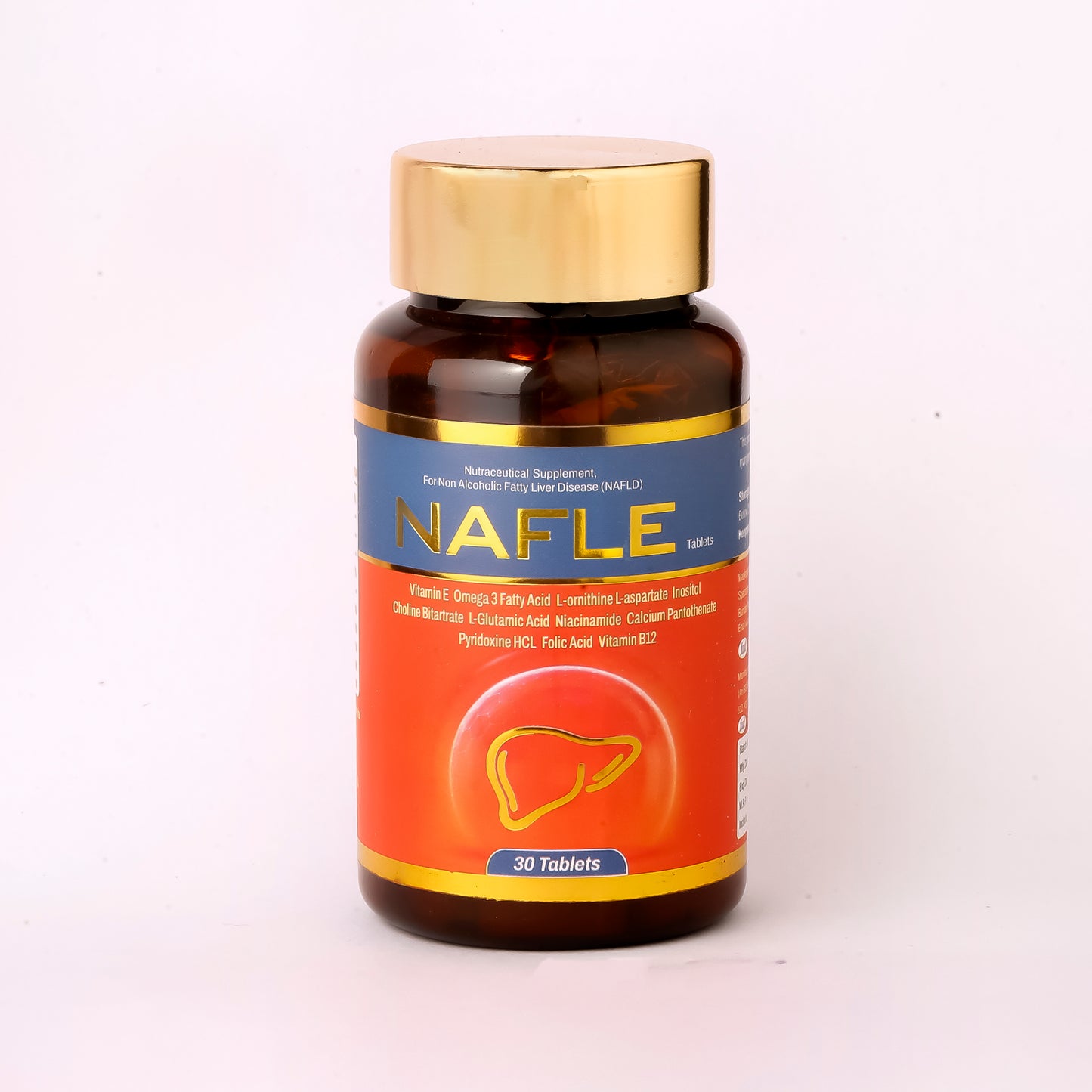 NAFLE Liver Support Supplement – For Non-Alcoholic Fatty Liver Disease (NAFLD) | Omega 3, Vitamin E, L-Carnitine, Inositol, Choline, B-Complex | 30 Tablets | Supports Liver Detox & Metabolism
